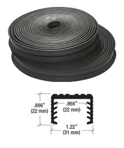 CRL Black Flexible Rubber LR20 Series Cap Rail Insert for Laminated Glass - 100' (30.5 m)