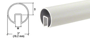 CRL 3" Extruded Aluminum Cap Rail for 1/2" or 5/8" Glass - 240"