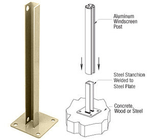 CRL AWS Steel Stanchion for 135 Degree Round Center Posts