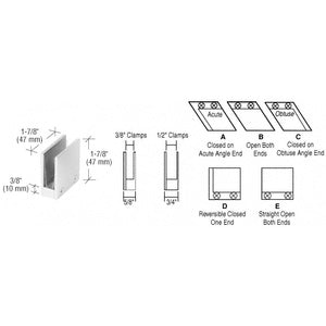 CRL  3/8" 90 Degree Straight Open Center Clamps Type 'E' Stair and Walkway Railings