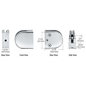 CRL Z-Series Round Type 2" Radius Base Clamp for 1/4" and 5/16" Glass