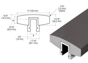 CRL-Blumcraft® 398 Series 4" Wide Rectangular Aluminum Cap Rail