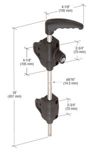 CRL 18" Drop Bolt with Keyed Lock