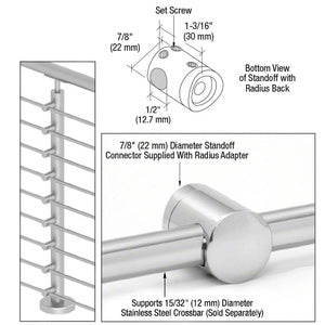 CRL Center Standoff Connector (Radius Back)