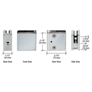 CRL Z-Series Radius Surface Mount Square Type Glass Clamps for 3/4" (19 mm) Glass