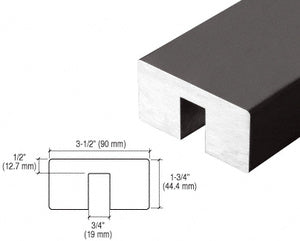 CRL-Blumcraft® 339 Series 3-1/2" x 1-3/4" Extruded Aluminum Cap Rail