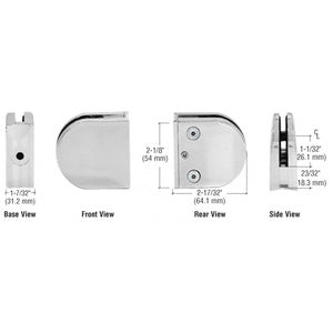 CRL Z-Series Round Type Radius Base Zinc Clamp for 1/2" Glass