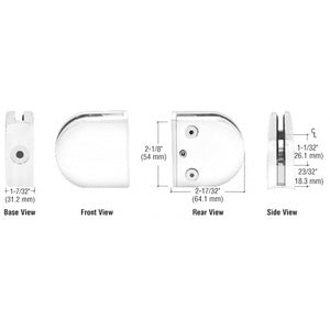 CRL Z-Series Round Type Radius Base Zinc Clamp for 1/2" Glass