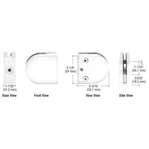 CRL  Z-Series Round Type Flat Base Zinc Clamp for 1/2" Glass