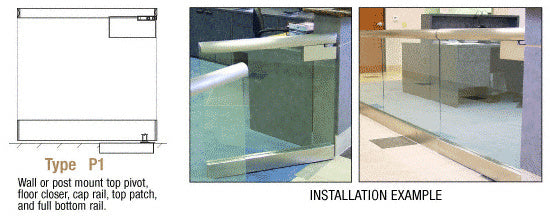 P Pass Railing CRL Brushed Stainless P1 Series Gate Standard Rail 2.5