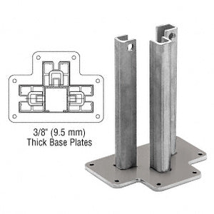 CRL Stainless Steel Surface Mount Stanchion for up to 72" Barrier 3-Way Post