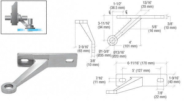 Heavy-Duty Spider Fitting Single Right Arm Wall Mount Frame Spider