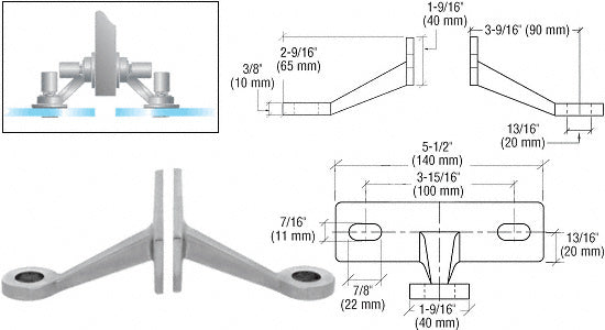 Regular Duty Spider Fitting Double Arm Fin Mount Frame