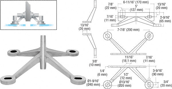 Spider Frame Support Regular Duty Spider Fitting 4 Arm