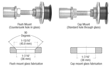 Swivel Combination Fastener for 1/2" to 1-1/16" Glass