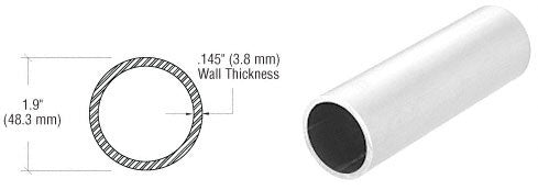 CRL Mill Aluminum 1-1/2" Schedule 40 Pipe Rail Tubing - 240"