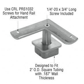 CRL Brushed Stainless 2" Square Post P-Series 90 Degree Fixed Standoff Saddle