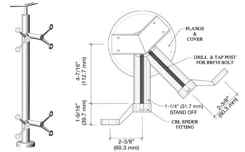 CRL Brushed Stainless 36" P6 Series Spider 135 Degree Angle Post Railing Kit