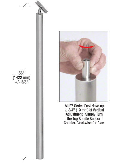 CRL Brushed Stainless 56" P7 Series Adjustable Swivel Blank Post