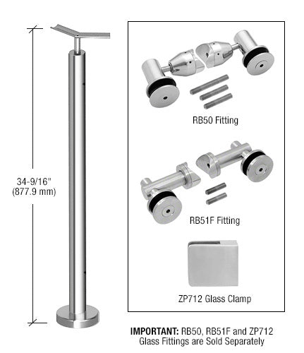 CRL Brushed Stainless 36" P7 Series 135 Degree Angle Post Railing Kit No Fittings