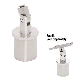 CRL 316 Polished Stainless 1.9" Round Post Vertically / Swivel Head Adjustable Post Cap for Saddles