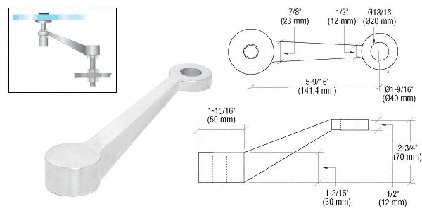 Single Long Arm Heavy Duty Post or Column Mount Spider Fitting