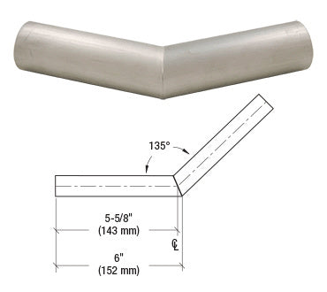 CRL Brushed Stainless Steel 1-1/2" Schedule 40 - 135 Degree Corner