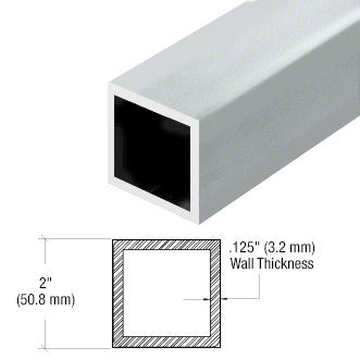 CRL Mill 2" Square Pipe Rail Tubing - 20'