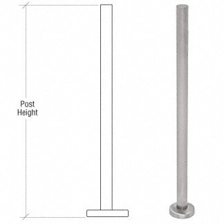 CRL Brushed Stainless 36" Steel Round Glass Clamp Blank Post Railing Kit