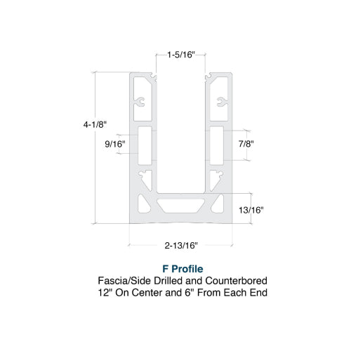 Base Shoe For 1/2" - 9/16" Laminated Glass