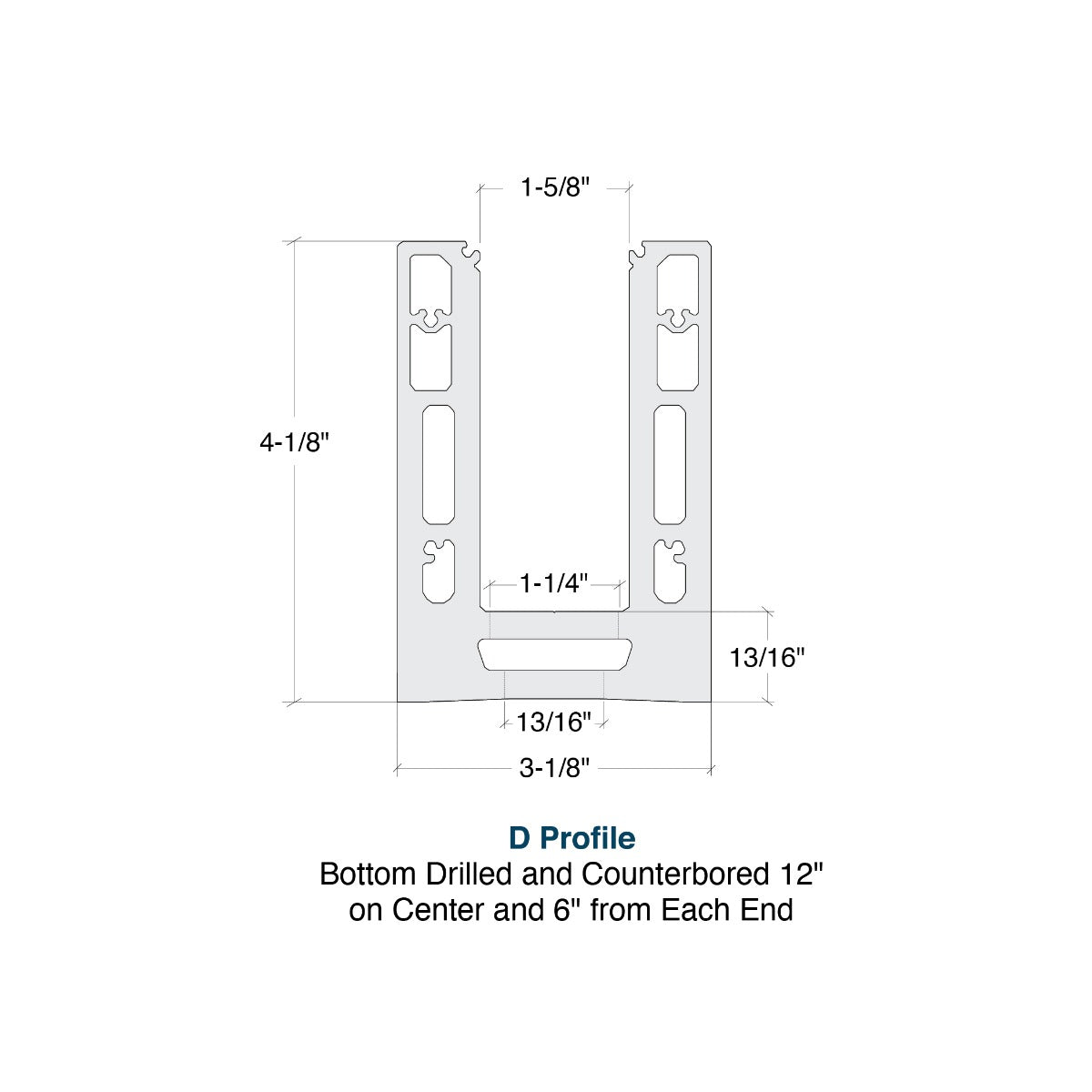 Base Shoe 13/16" Laminated Glass - 120" - 240" Length