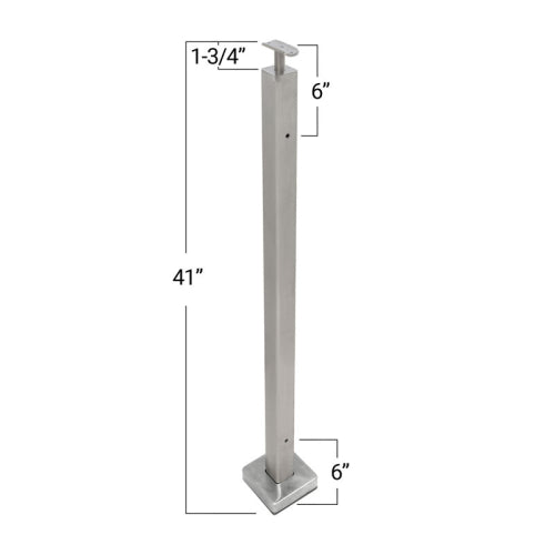 F2 Series Guardrail Posts 2" Square Profile - End Post