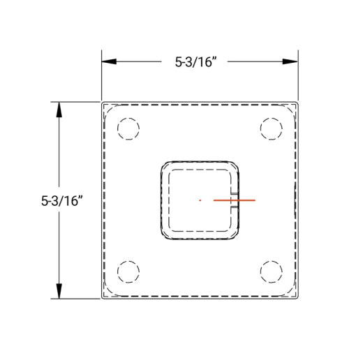 F2 Series Guardrail Posts 2" Square Profile - End Post