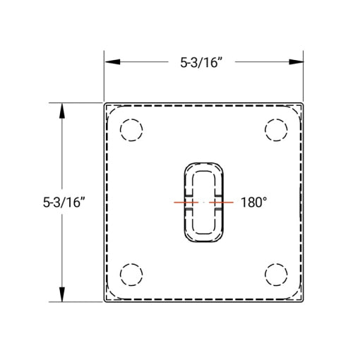 F3 Series Guardrail Post 1 x 2" Rectangular Profile - Center Post