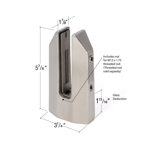 Frameless Fence Clamps Tilt Lock Adjustable Surface Mount For 1/2" - 11/16" Glass