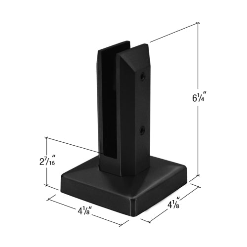 Frameless Fence Clamps Square Surface Mount for 3/8" - 9/16" Glass