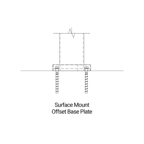 2" x 4" Gate Post Surface Mount 6" Square Base Plate And Cover