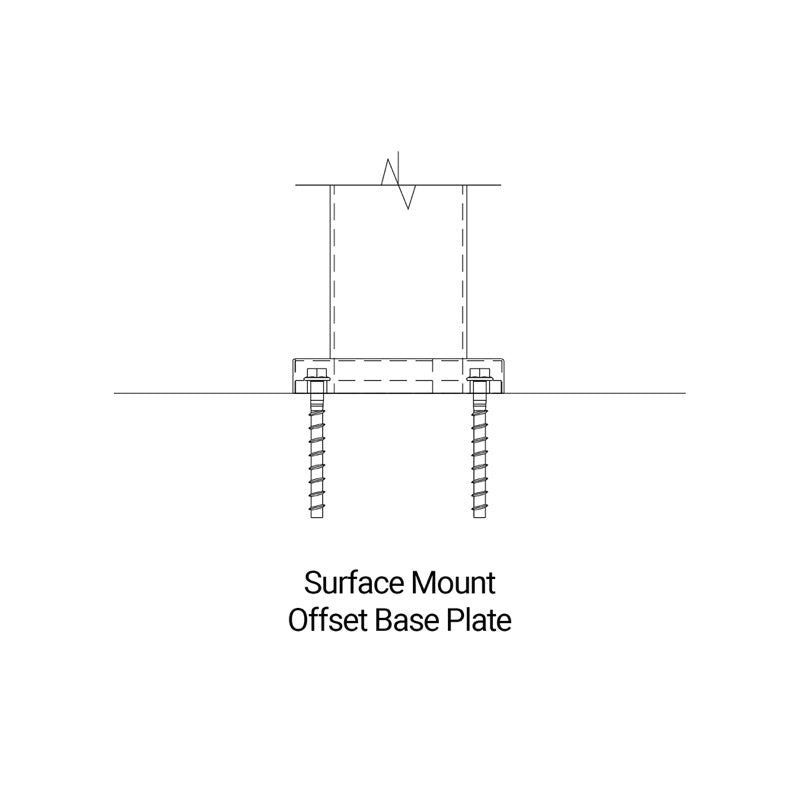 3" Square Gate Post Surface Mount 6" Square Base Plate And Cover (Request a Quote)