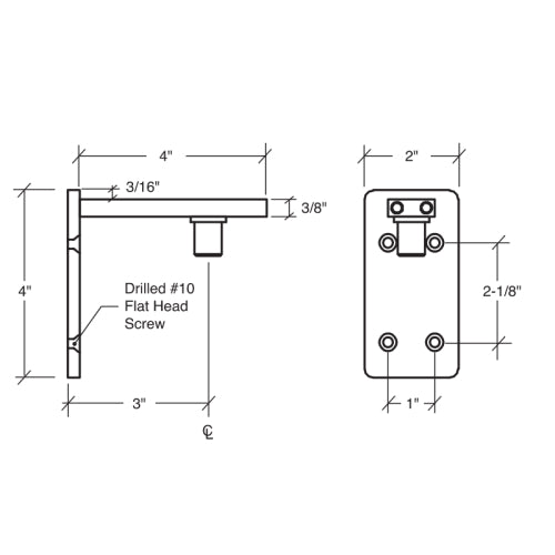 Gate Pivot For Frameless Gate 2-3/4" Standard Setback