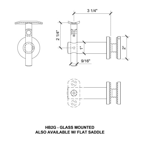 Elysian Series Brackets for Glass, Post and Wall Mounted Handrails