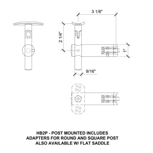 Elysian Series Brackets for Glass, Post and Wall Mounted Handrails