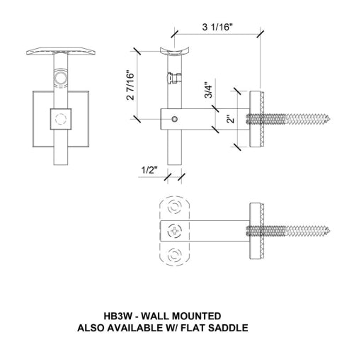 Valley Series Bracket For Glass, Post Or Wall Mounted Handrails