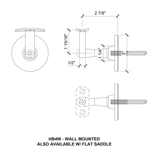 Highland Series Bracket For Glass, Post Or Wall Mounted Handrails