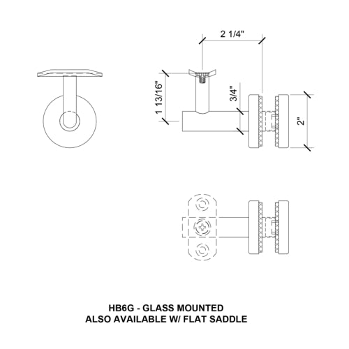 Melrose Series Brackets for Glass, Post and Wall Mounted Handrails