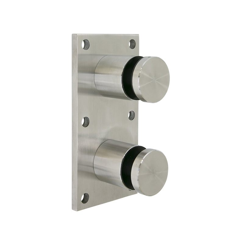 Glass Rail Standoffs 2" Dia. With Mounting Plate - Polished Stainless