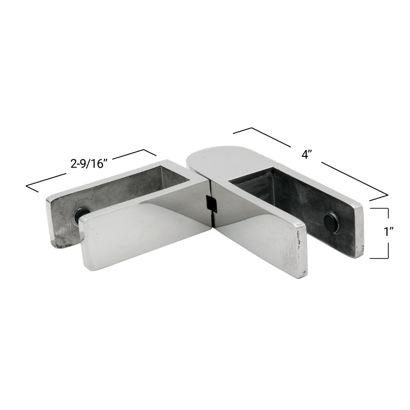 Stabilizing Glass Clamp Adjustable Glass-To-Glass 3/4"-13/16" Glass