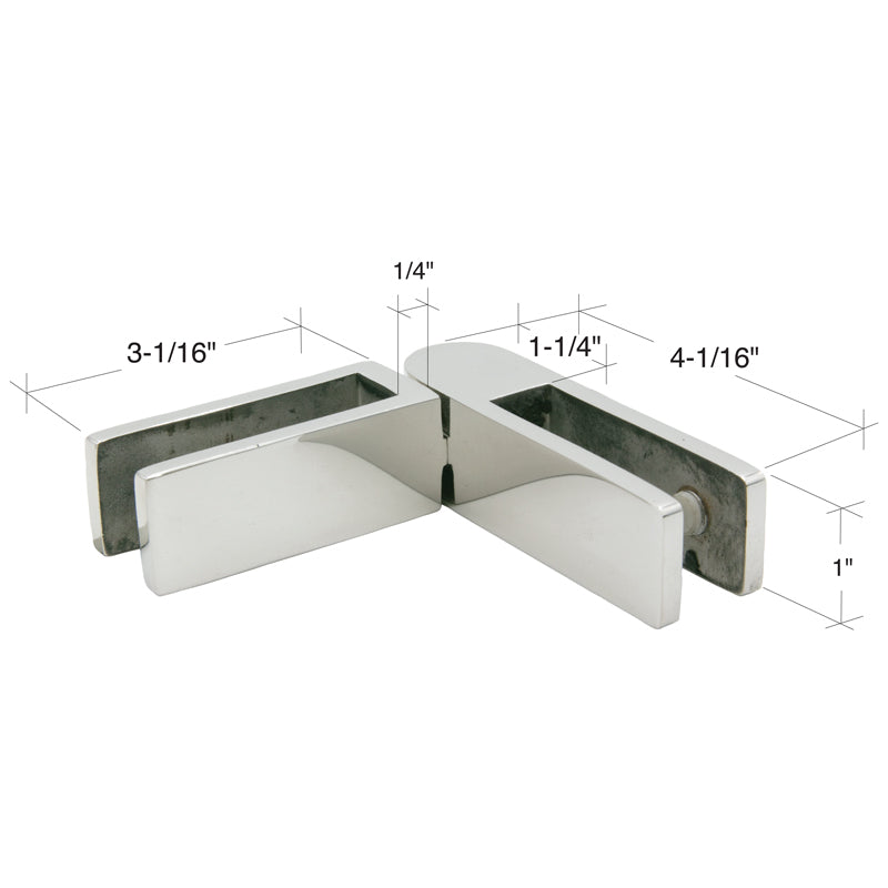 Stabilizing Glass Clamp Adjustable Glass-To-Glass 1/2"-9/16" Glass