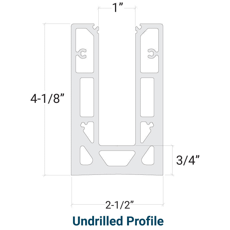 Traditional Series Base Shoe For 1/2" Glass