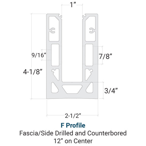 Traditional Series Base Shoe For 1/2" Glass