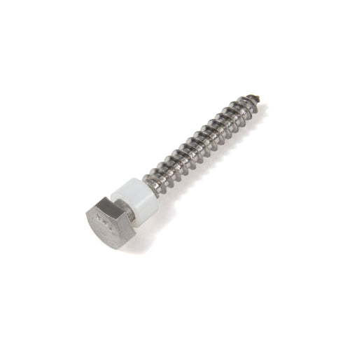 2" x 1/4" Stainless Steel Lag Screw with Grommet for Wall Mount Cap Rails